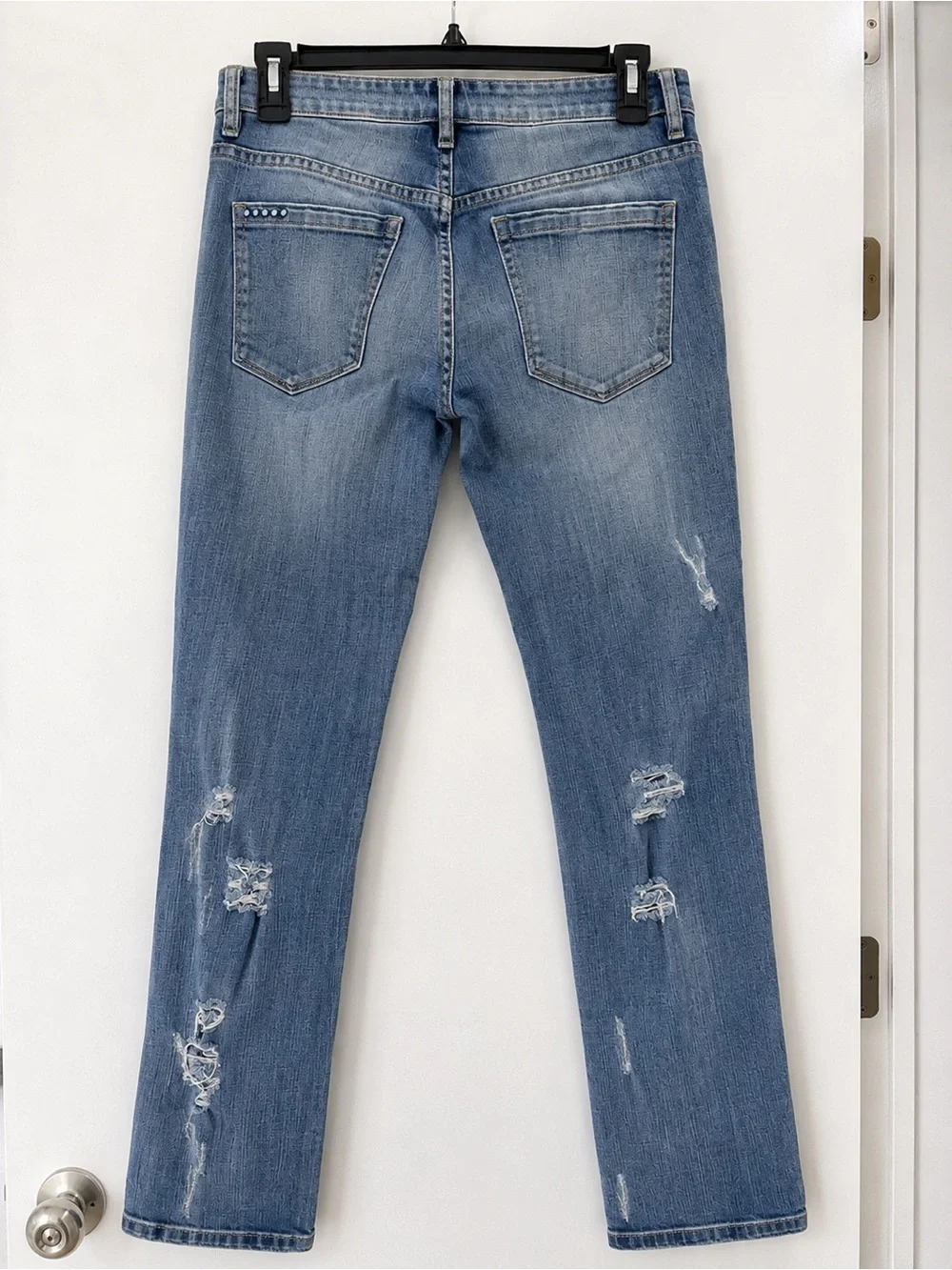 NWOT Blank NYC Distressed Boyfriend Jeans Light Wash Low Rise Stretch Size 26